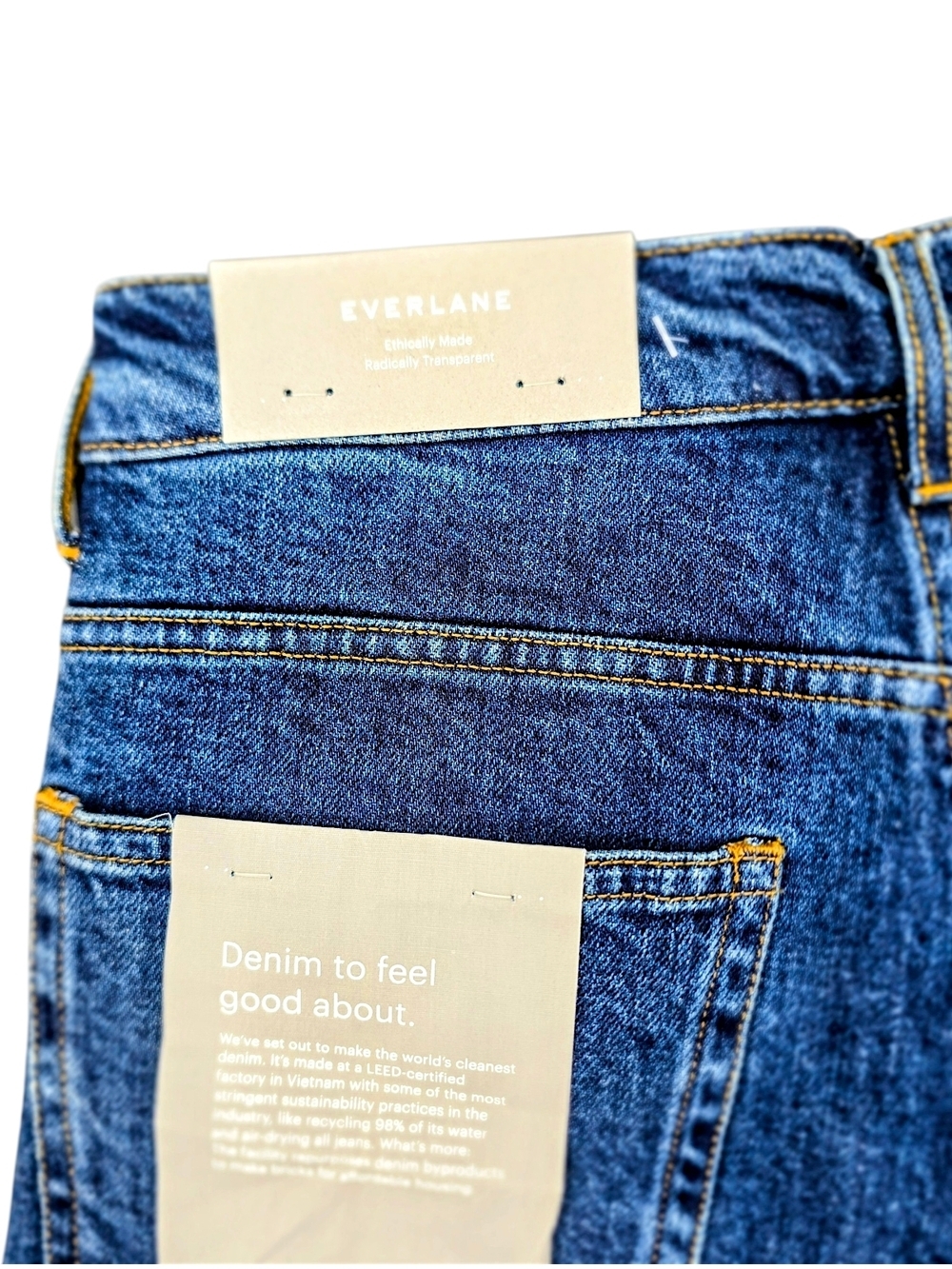 Everlane The Way-High Jean Highrise Straight Dark Indigo  Size 26 NWT - Picture 4 of 7